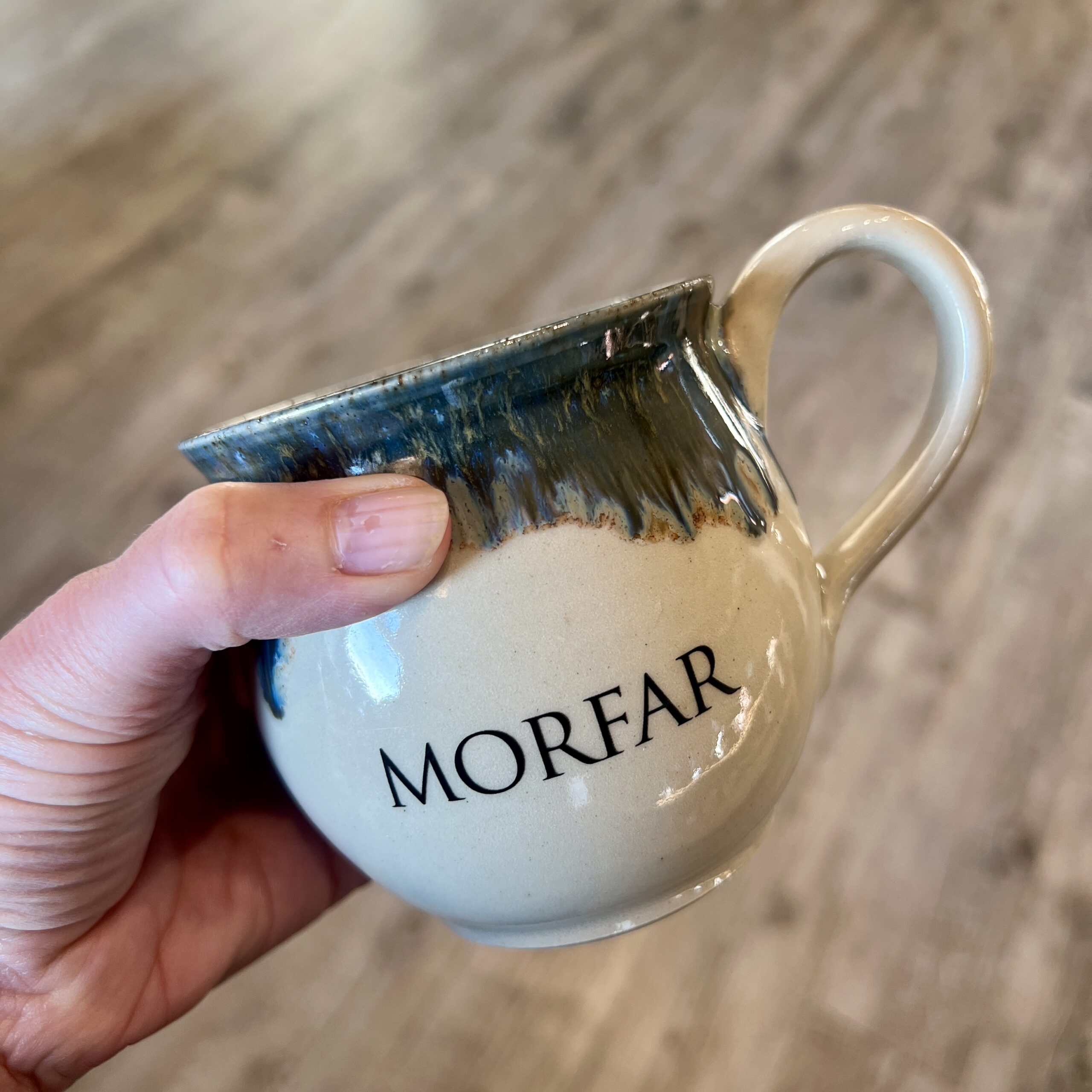 MORFAR Blå Buede kop