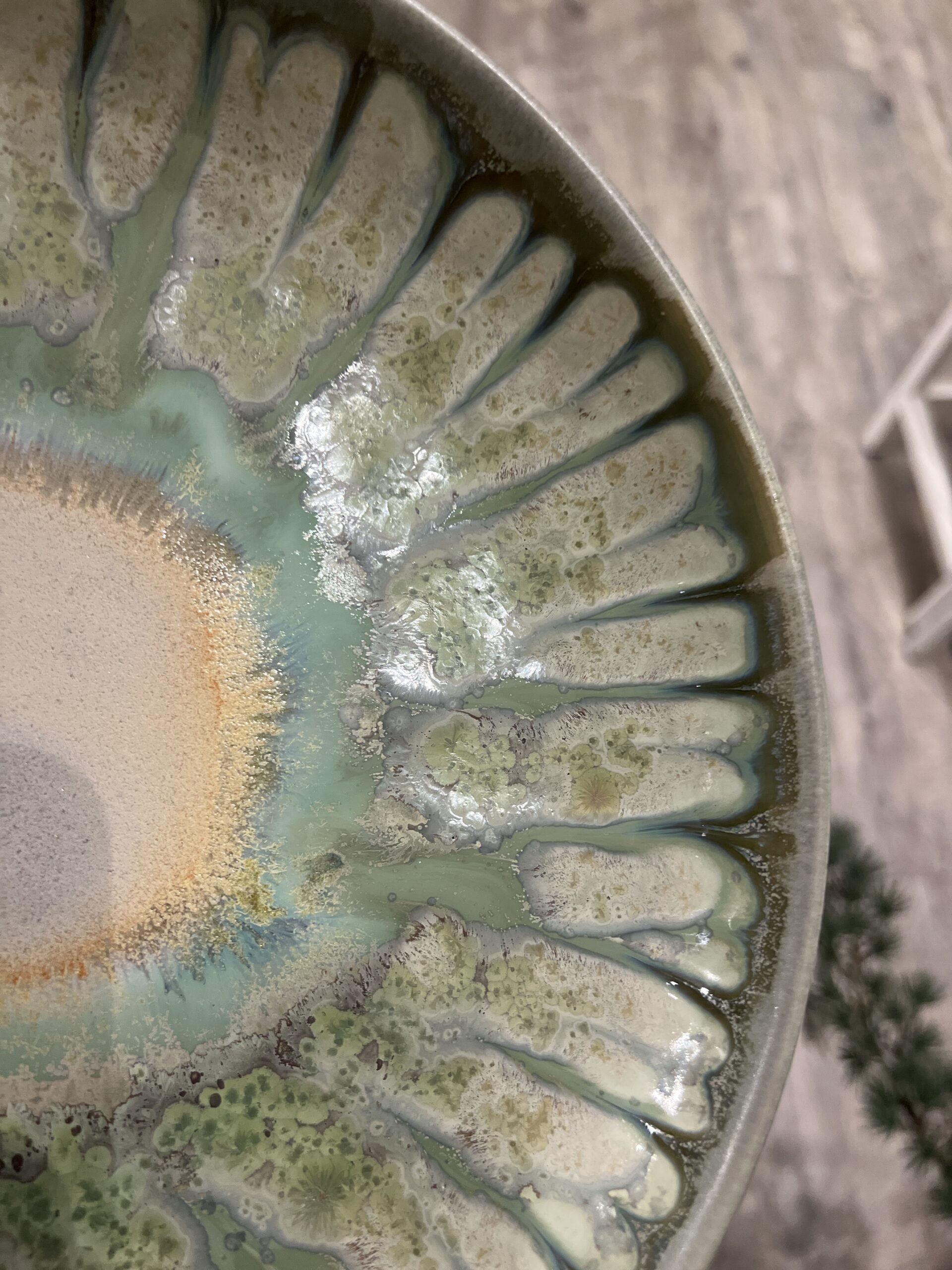 Lille Grøn unika skål - Billede 3