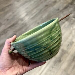 Halvskål garnskål Grøn blank